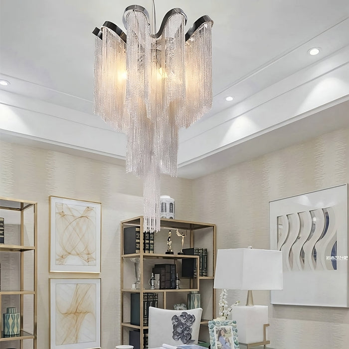 Cadena Chain Tassel Ceiling Light Fixture.