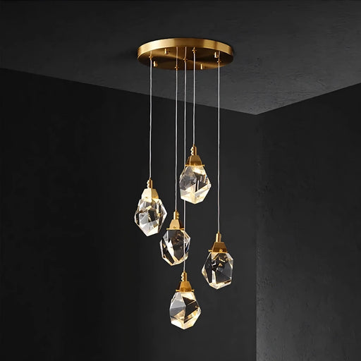 Diamante 5-Light Crystal Ceiling Light.