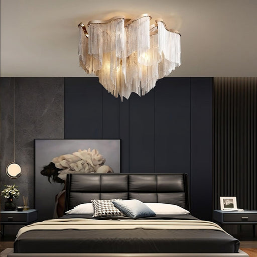 Cadena Chain Tassel Ceiling Chandelier.