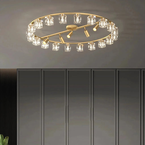 Multi-Pendant Crystal Ceiling Light Fixture.