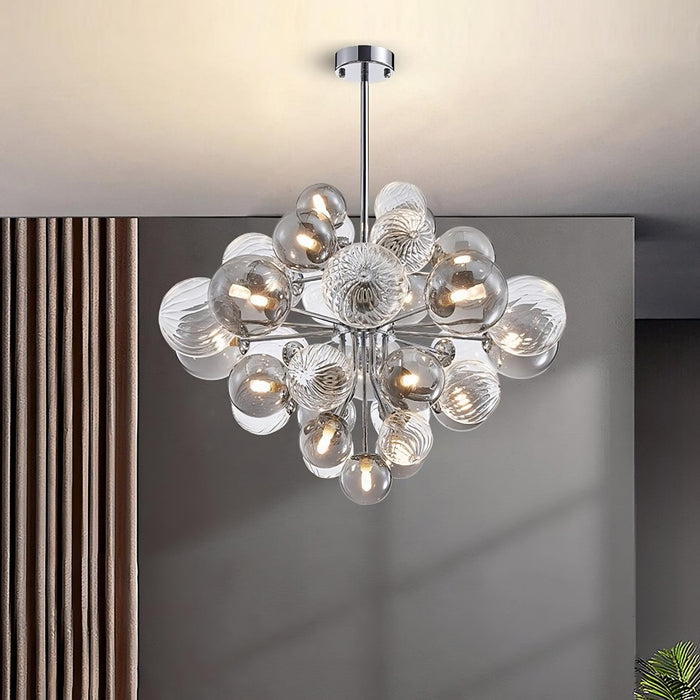 18-Light Glass Modern Chandelier.