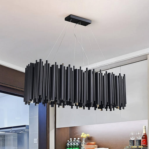 Vigo Rectangle Chandelier, Black.