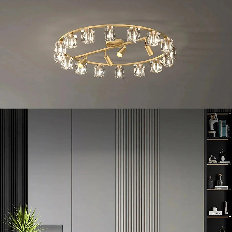 Multi-Pendant Crystal Ceiling Light Fixture-DWHOME