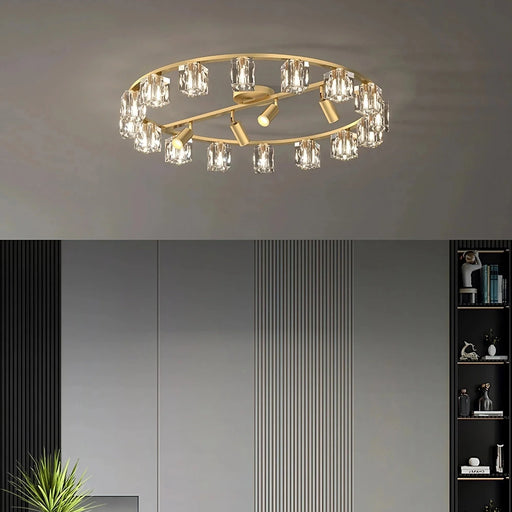 Multi-Pendant Crystal Ceiling Light Fixture.