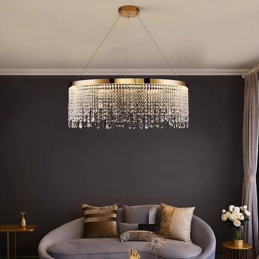 Adena Crystal Modern Ring Chandelier.