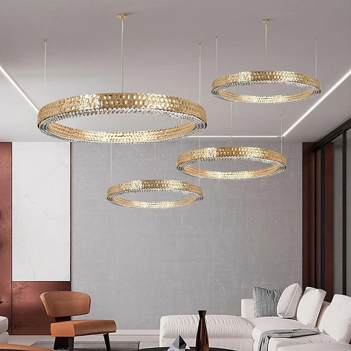 Alleri 4-Ring Crystal Modern Chandelier.