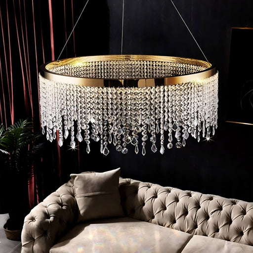 Adena Crystal Modern Ring Chandelier.