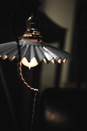 Ceramic Fluted Shade Brass Fitting Pendant Light-DWHOME