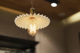 Ceramic Fluted Shade Brass Fitting Pendant Light - DWHOME