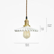 Ceramic Fluted Shade Brass Fitting Pendant Light-DWHOME