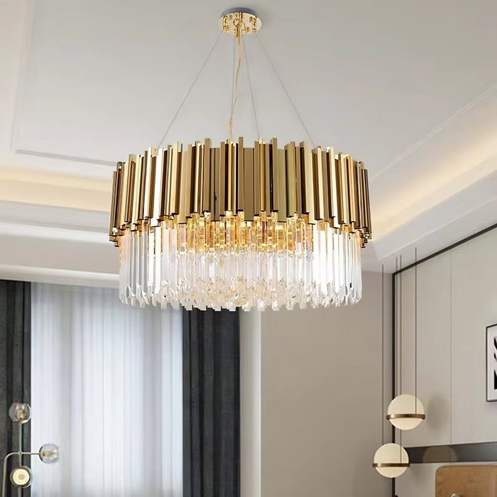 Gio Gold Plated Crystal Chandelier.