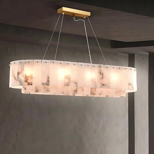 Moonshade Natural Marble Dining Room Chandelier.