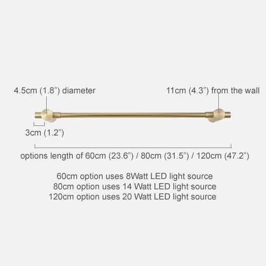 Chester Minimalist Line LED Brass Wall Light.