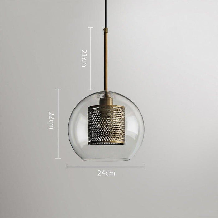 Chiswick Glass Shade Brass Fitting Pendant Light - DWHOME