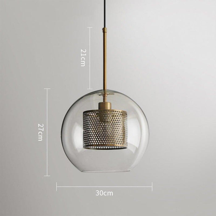 Chiswick Glass Shade Brass Fitting Pendant Light - DWHOME