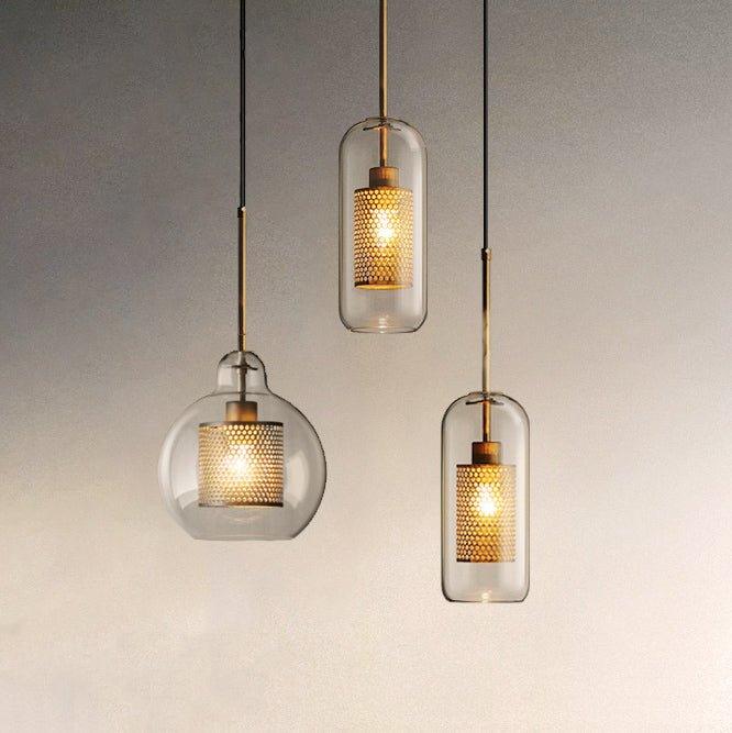 Chiswick Glass Shade Brass Fitting Pendant Light - DWHOME