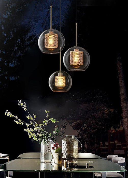 Chiswick Glass Shade Brass Fitting Pendant Light - DWHOME