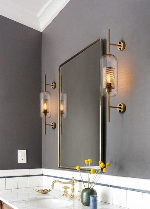 Chiswick Glass Shade Brass Fitting Wall Light.