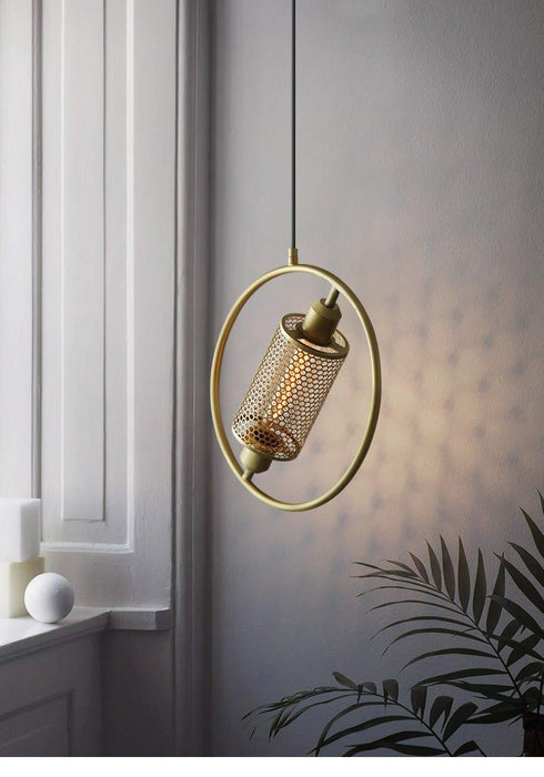 Chiswick Hoop Minimalist Brass Fitting Pendant Light.