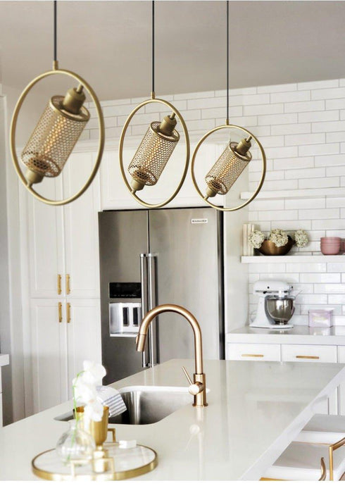 Chiswick Hoop Minimalist Brass Fitting Pendant Light.