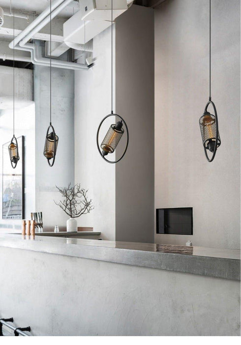 Chiswick Hoop Minimalist Brass Fitting Pendant Light.