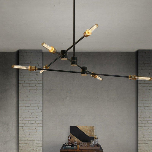 Circa Black Industrial Pendant Light With Brass Fitting.