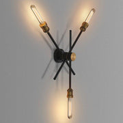 Circa Black Industrial Wall Light With Brass Fitting-DWHOME
