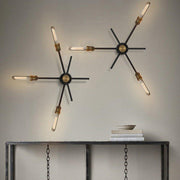 Circa Black Industrial Wall Light With Brass Fitting-DWHOME