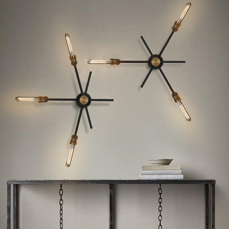 Circa Black Industrial Wall Light With Brass Fitting-DWHOME
