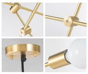 Circa Brass Line burst Mid Century Pendant Light-DWHOME