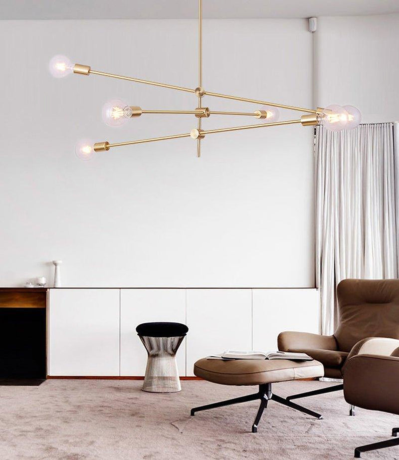 Circa Brass Line burst Mid Century Pendant Light-DWHOME