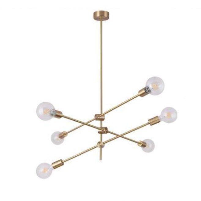 Circa Brass Line burst Mid Century Pendant Light.