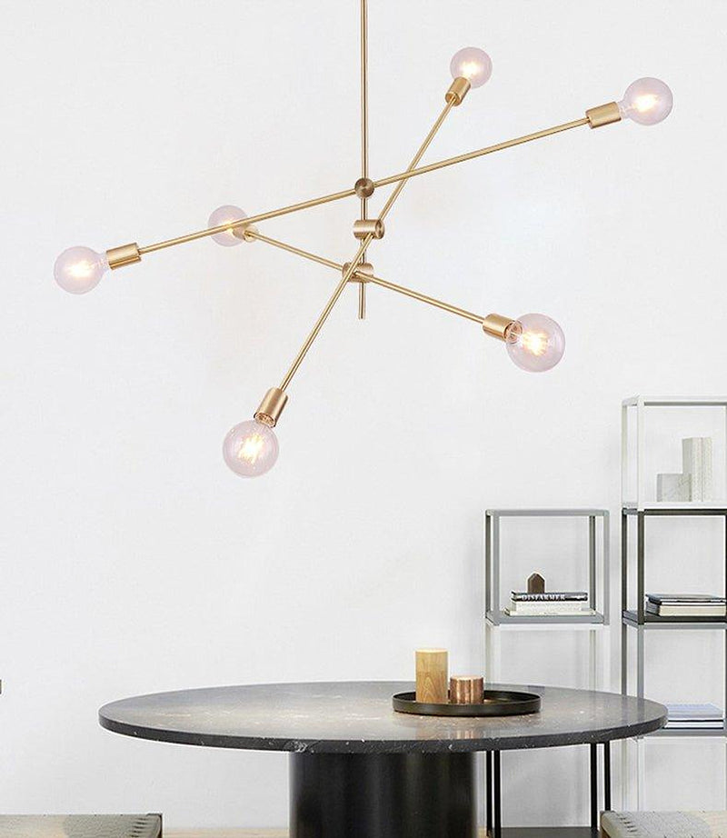 Circa Brass Line burst Mid Century Pendant Light-DWHOME