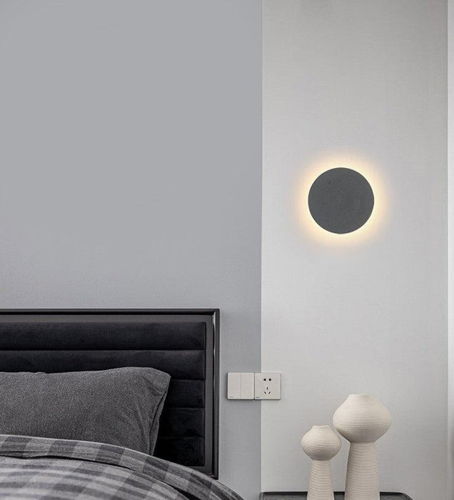 Cirrus Concrete Round Minimalist Wall Light - DWHOME