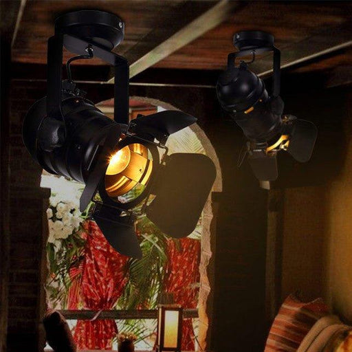 Classic Hollywood spotlight ceiling light.