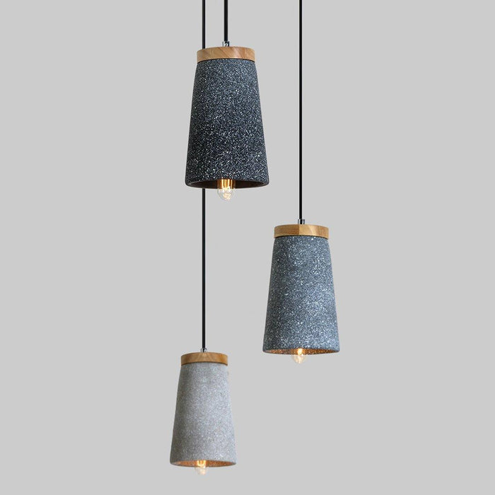 Coburg Wooden Top Concrete Shade Pendant Light.