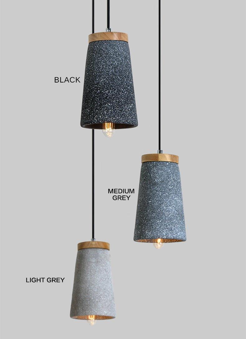 Coburg Wooden Top Concrete Shade Pendant Light-DWHOME