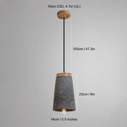 Coburg Wooden Top Concrete Shade Pendant Light-DWHOME