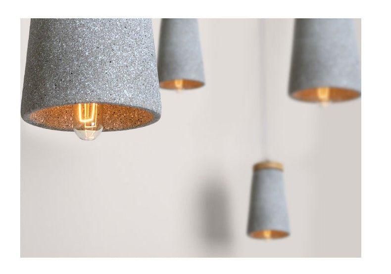 Coburg Wooden Top Concrete Shade Pendant Light-DWHOME