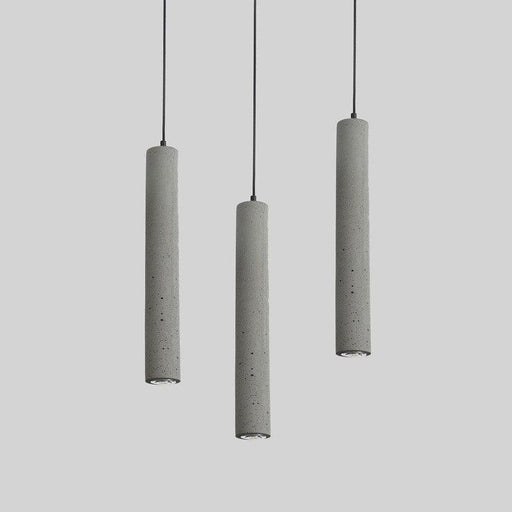 Long Concrete Pipe Minimalist Line Pendant Light.