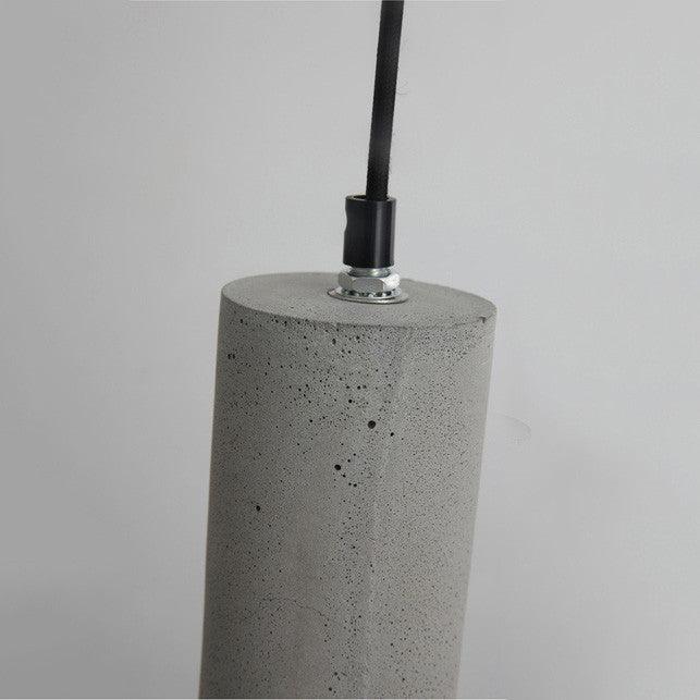 Long Concrete Pipe Minimalist Line Pendant Light.