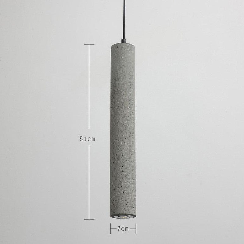 Long Concrete Pipe Minimalist Line Pendant Light-DWHOME