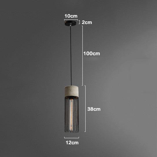 Long Pencil Concrete Cement Minimalist Line Pendant Light - DWHOME