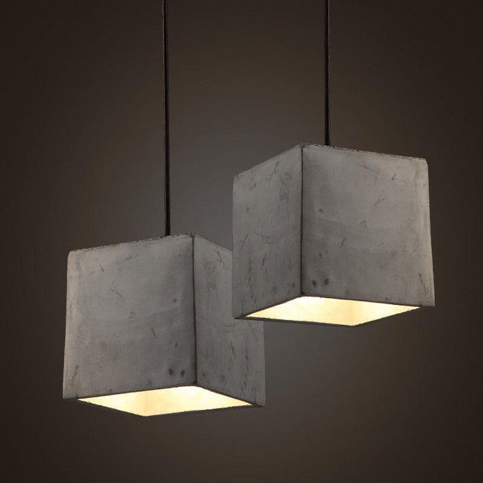 Concrete Odense Cube Pendant Light.