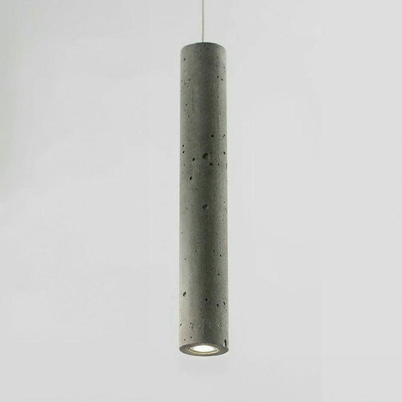 Long Concrete Pipe Minimalist Line Pendant Light-DWHOME