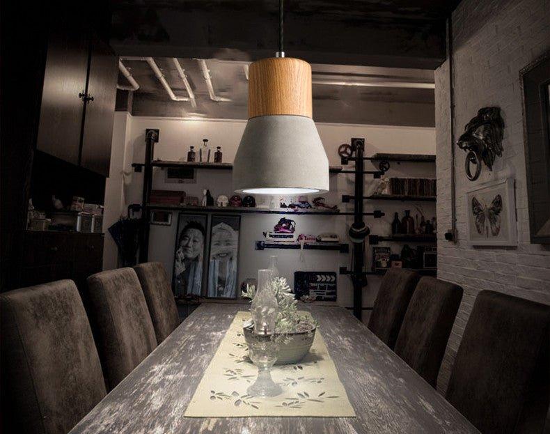 Concrete Wooden Stockholm Minimalist Pendant Light - DWHOME