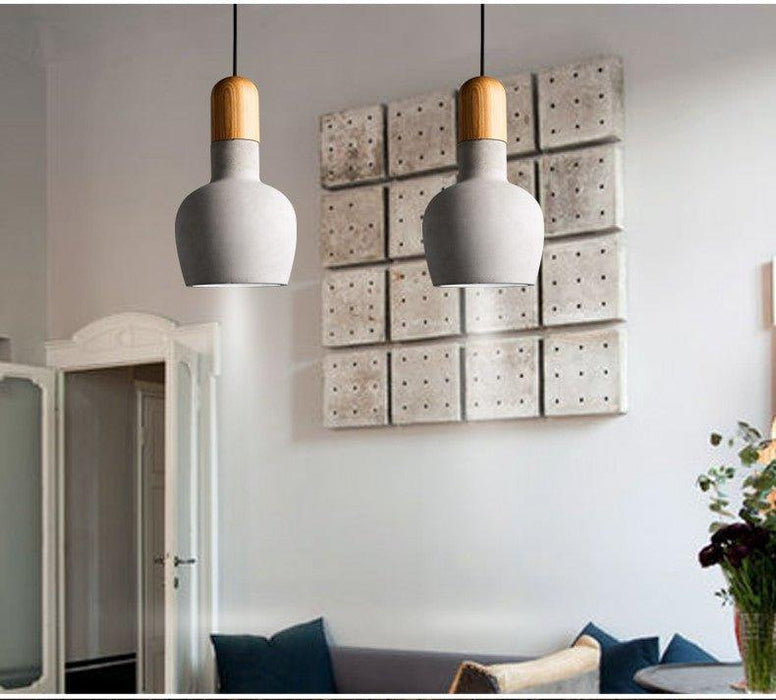 Concrete Wooden Stockholm Minimalist Pendant Light - DWHOME