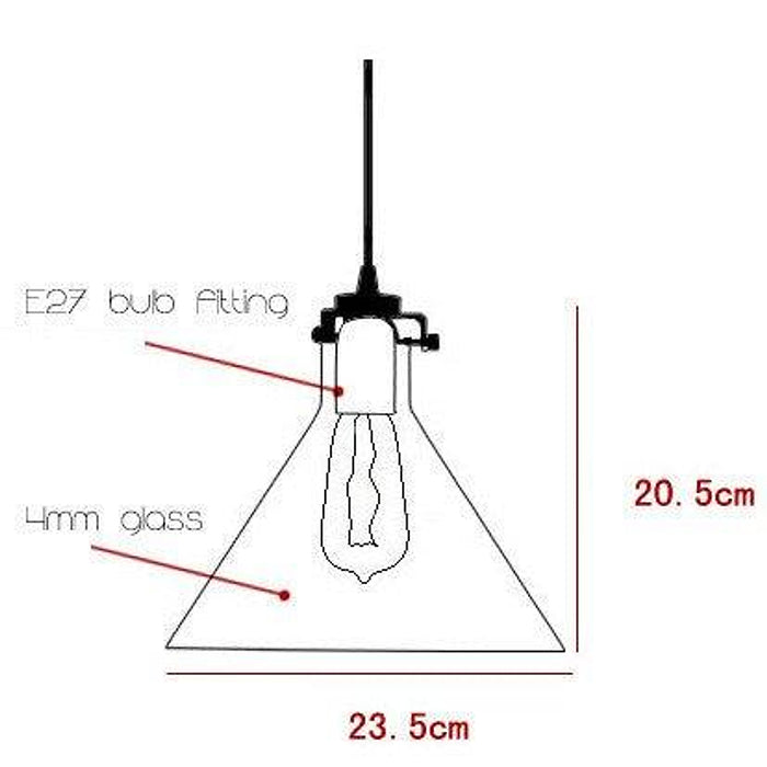 Abat-jour conique en verre pour suspension luminaire - DWHOME
