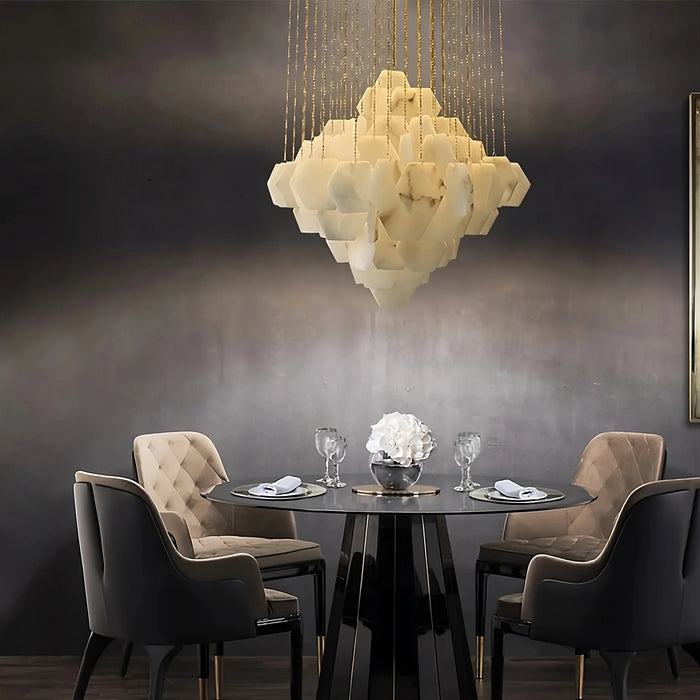 Moonshade Natural Marble Modern Chandelier.