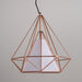 Copper Diamond Wire Cage Pendant Light.